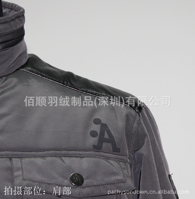 【真牛皮拼接多口袋保暖棉衣外貿(mào)服裝工廠生產(chǎn)批發(fā)供應(yīng)來(lái)樣訂做116】?jī)r(jià)格,廠家,圖片,服裝加工,佰順羽絨制品(深圳)-